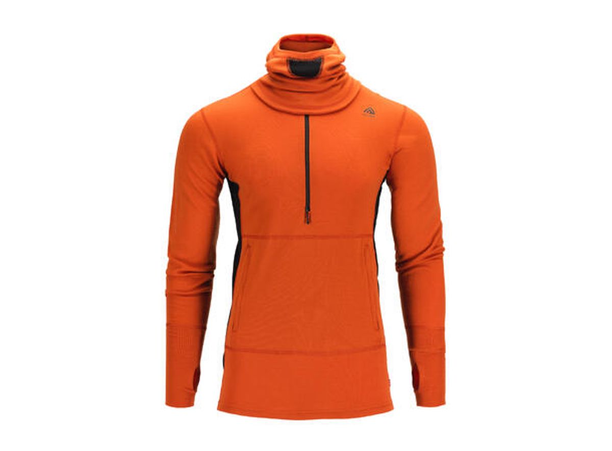Aclima WarmWool hoodsweater w/zip M's golden flame