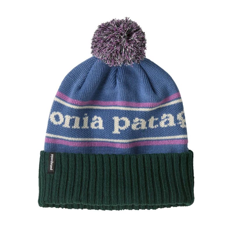 Patagonia Powder Town Beanie Pksb Park Stripe: Barnacle Blue